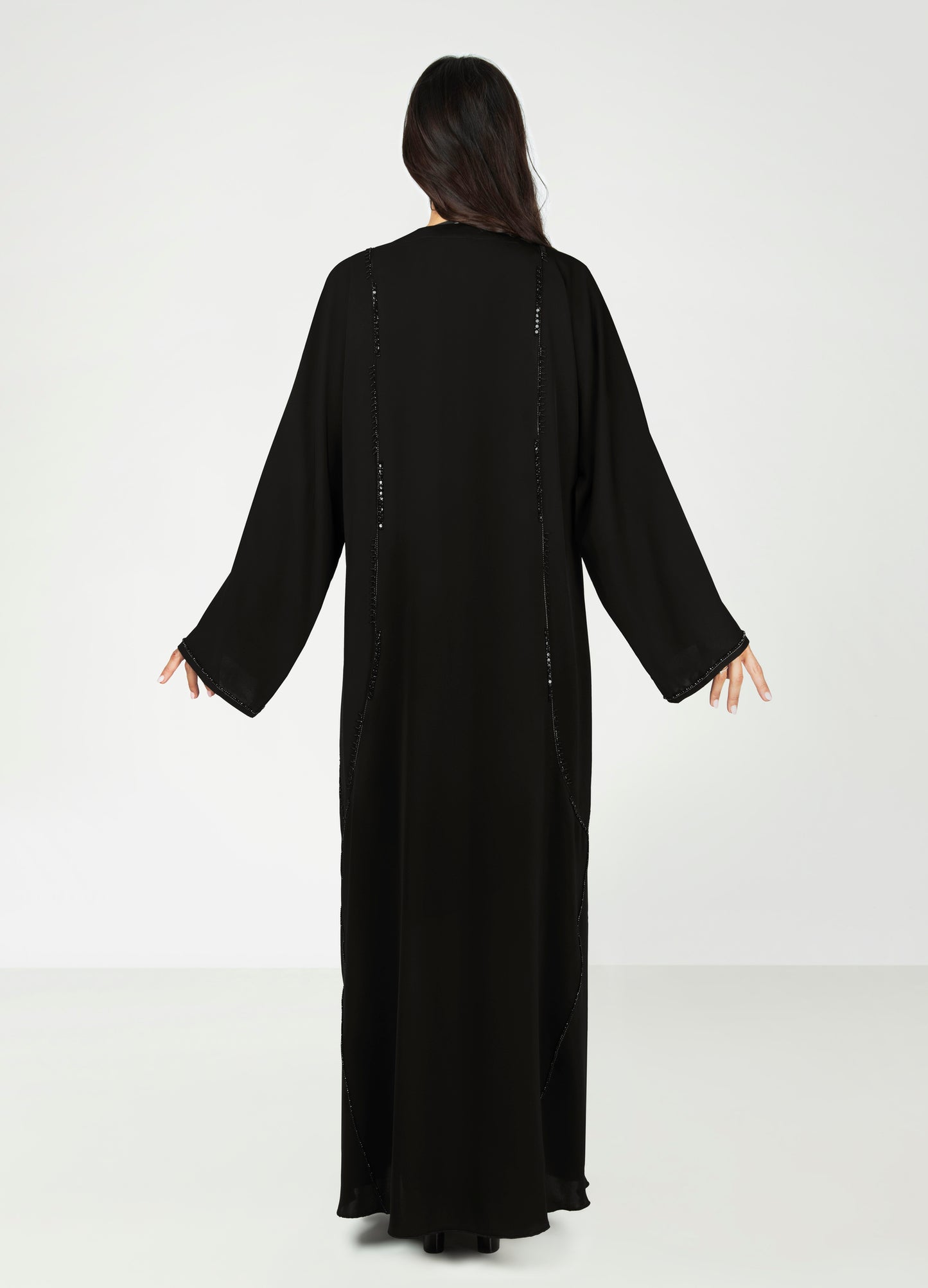 Beaded Detail Black Abaya