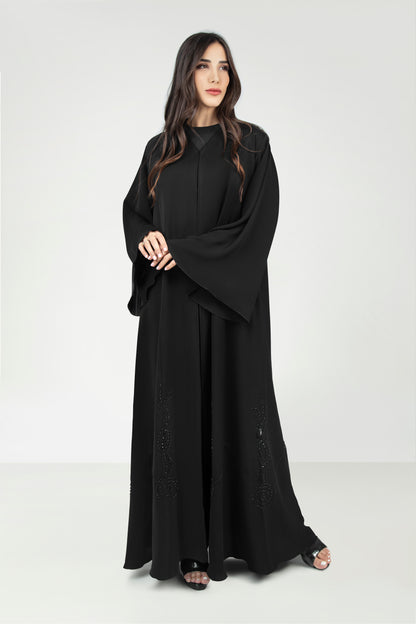 Abaya Black In Beads Detail