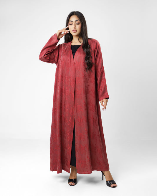 Textured Red Abaya