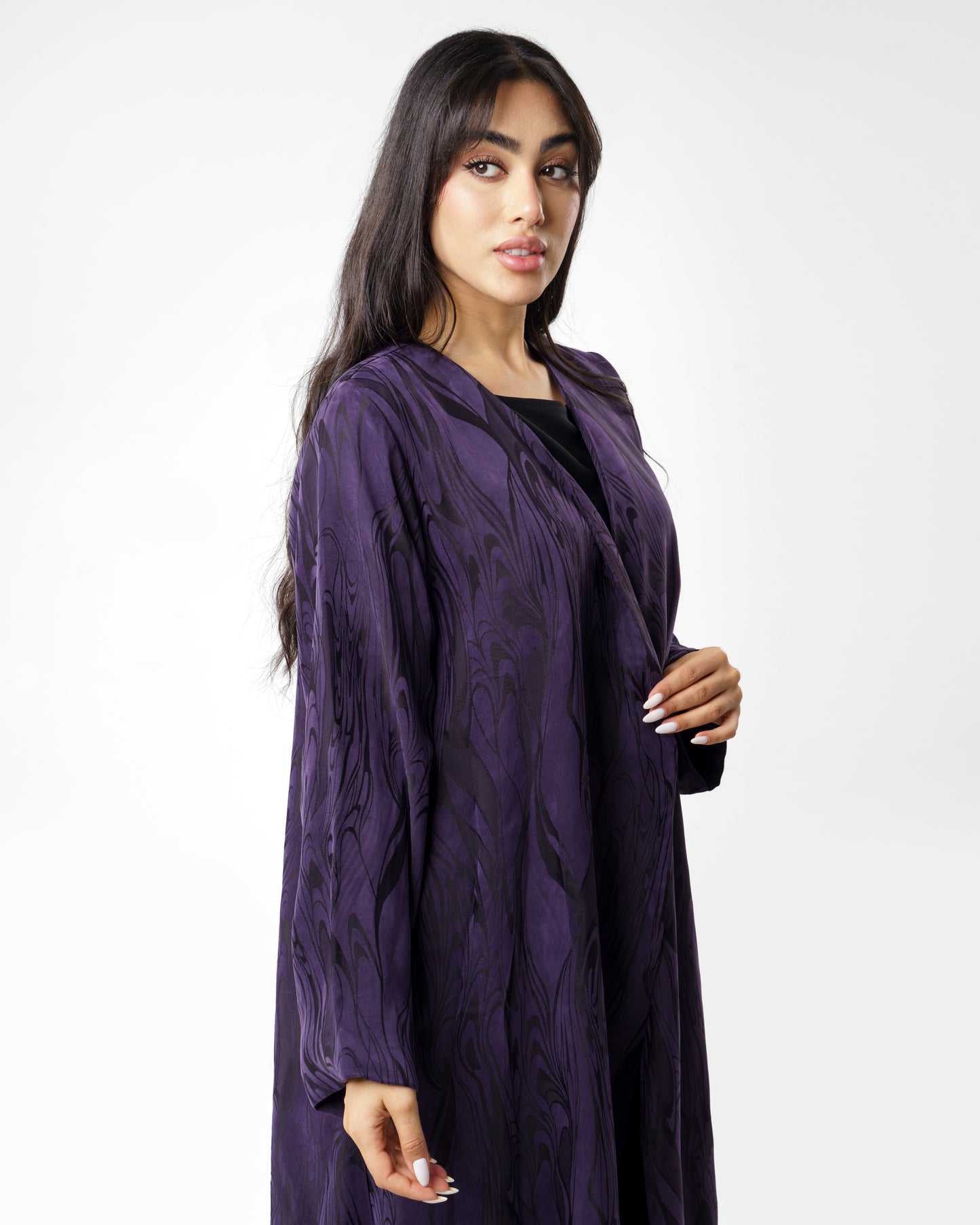 Textured Purple Abaya