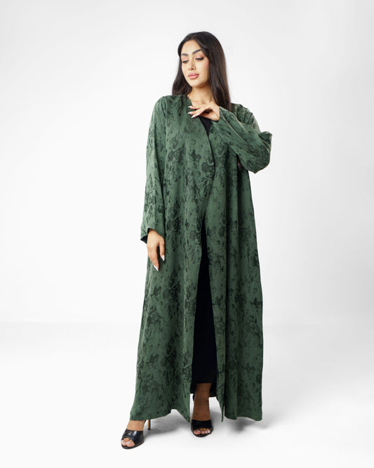 Textured Green Abaya