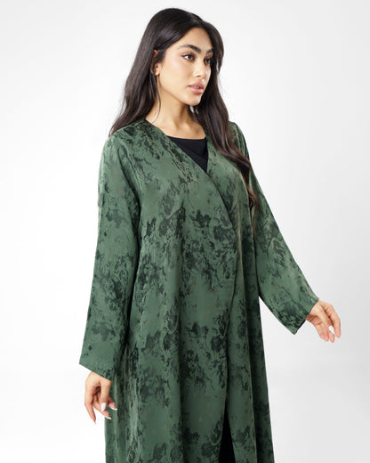 Textured Green Abaya