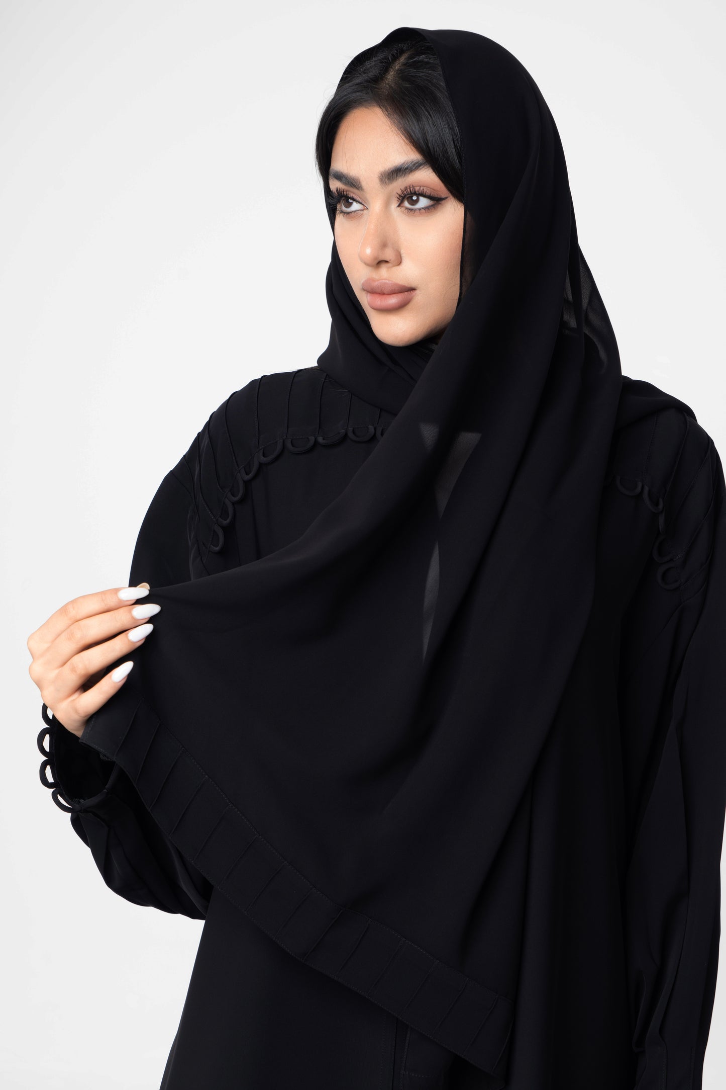 Elegant Black Abaya With Ruffle Sleeves