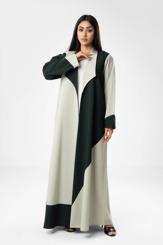 Contemporary Two-Tone Abaya Style