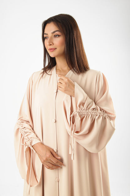 Design Color Abaya With Sleeves Design