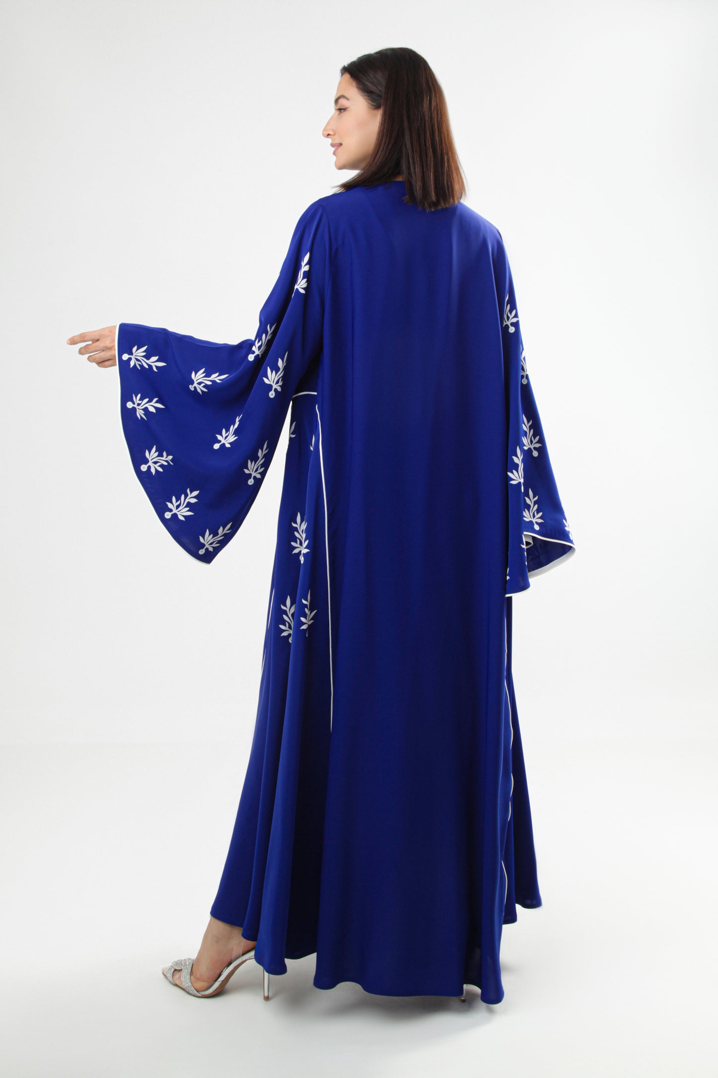 Royal Blue Embroidered Abaya Design