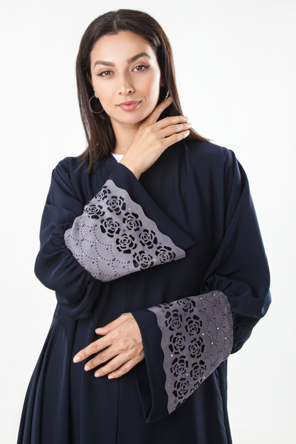 Laser Cut Abaya Style With Pearls