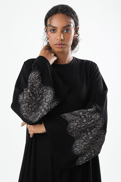 Black Abaya With Design