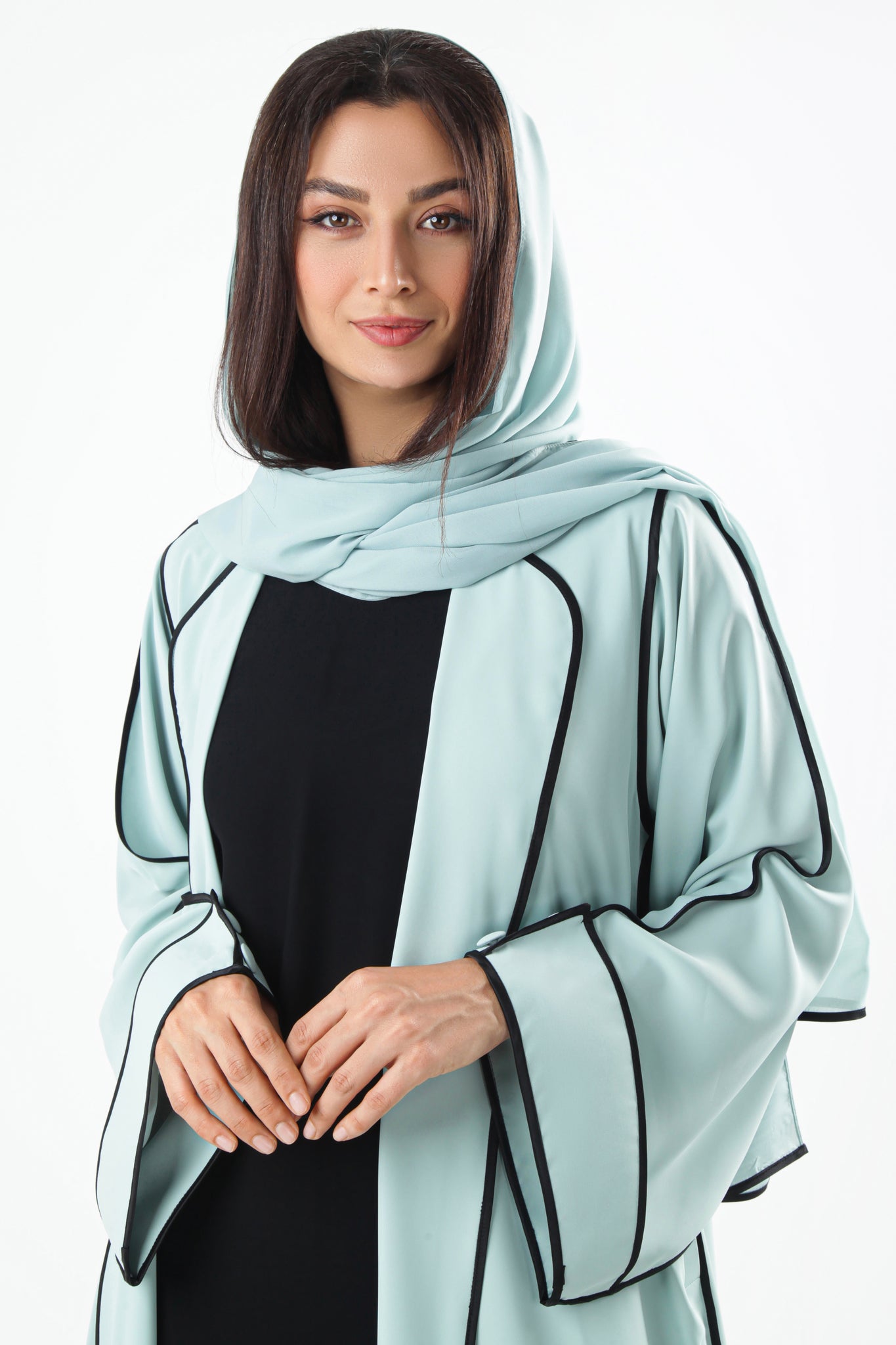 Pastel Green Design Abaya