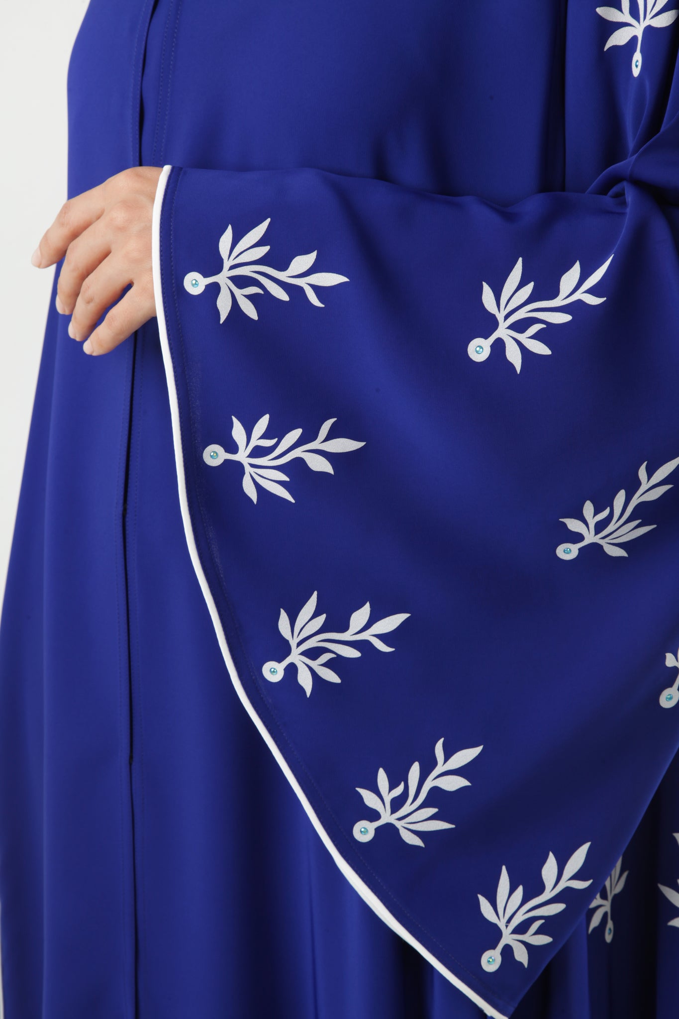 Royal Blue Embroidered Abaya Design