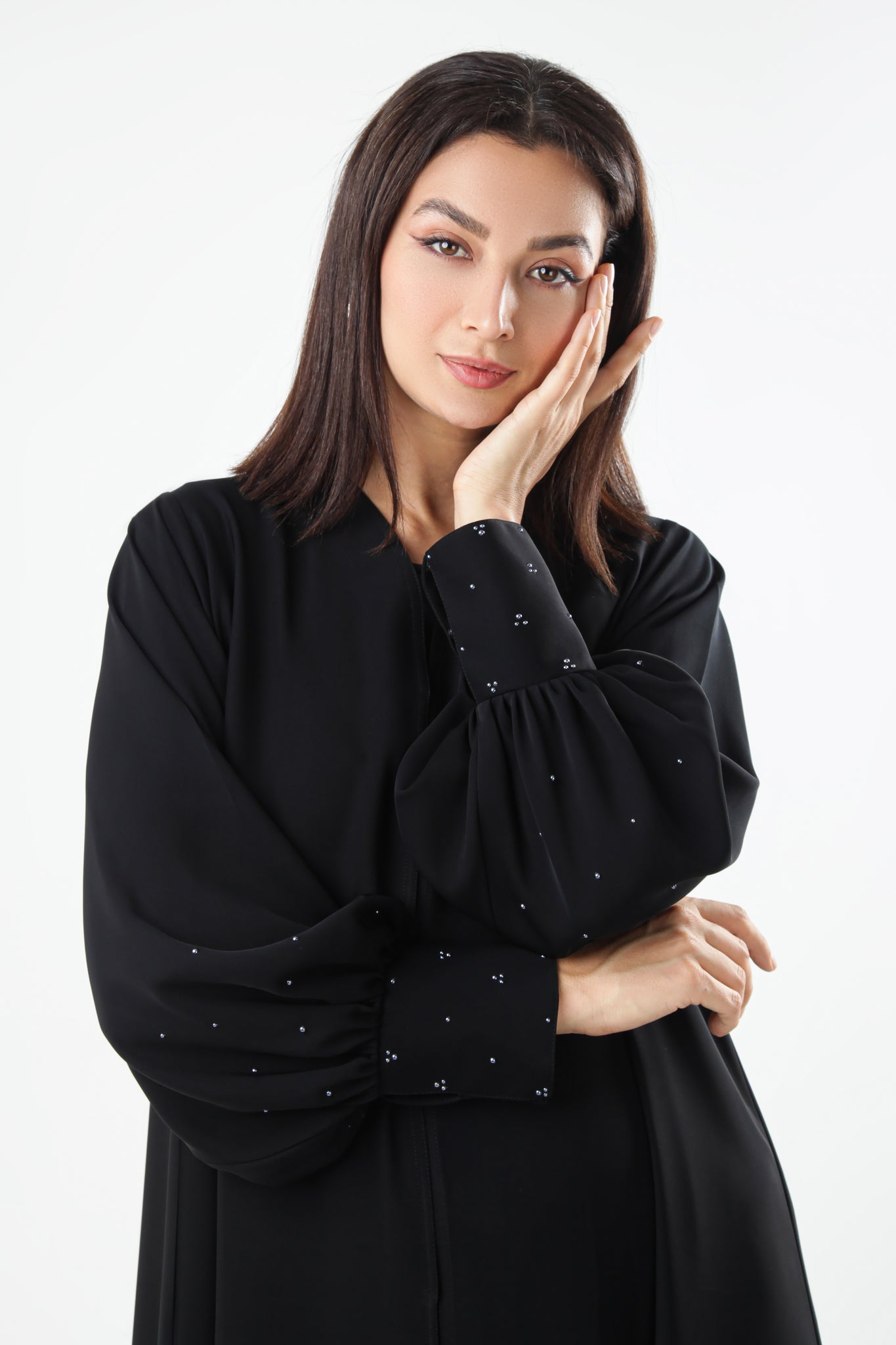 Black Abaya Modest With Sleeves Design