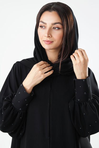Black Abaya Modest With Sleeves Design