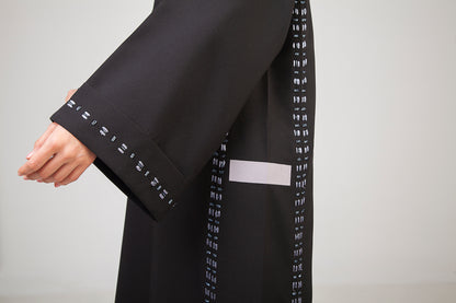 Oversized Black Abaya With Sided Design