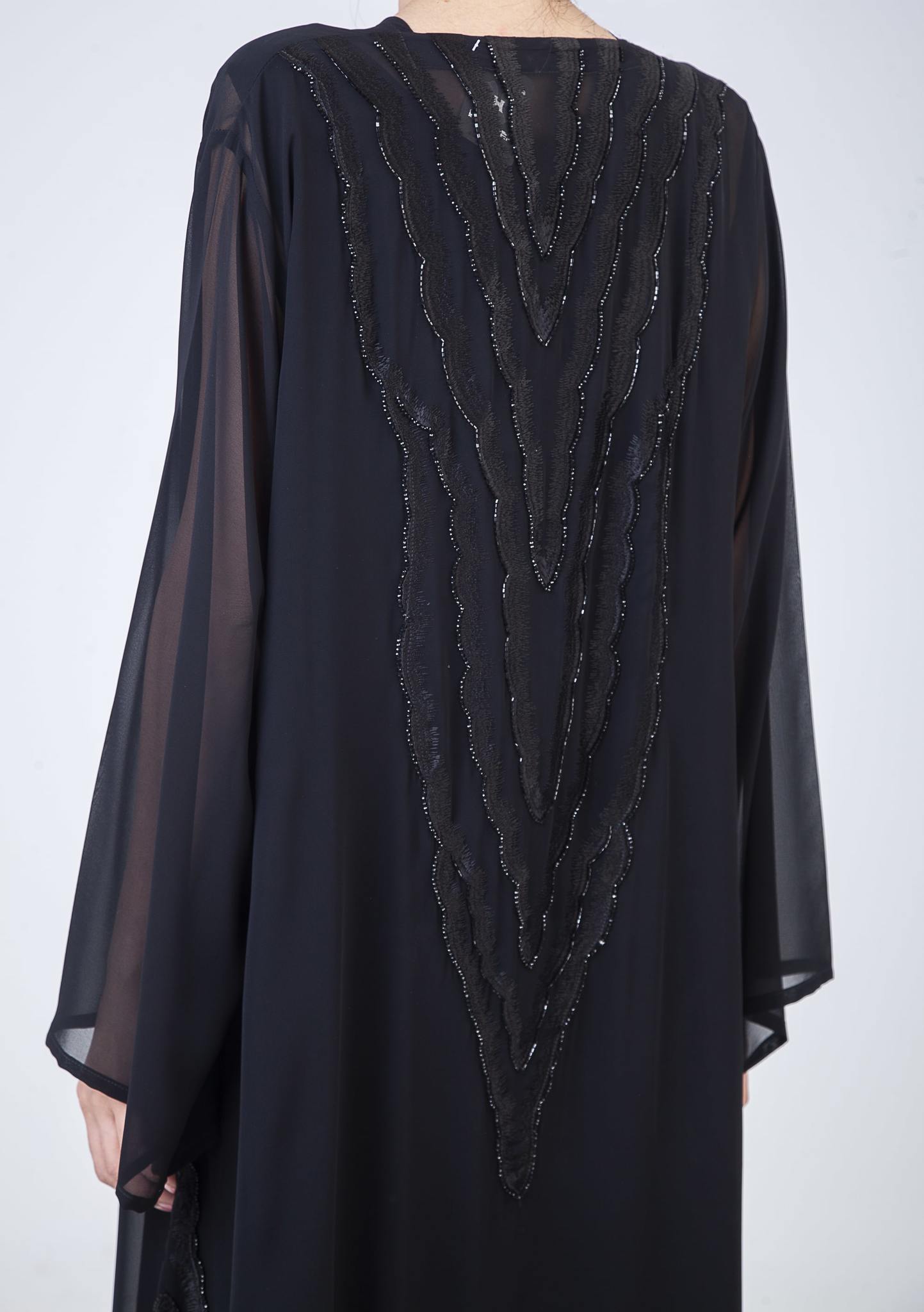 Event Abaya With Beads Embellishment Design