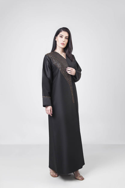 Classic Abaya With Metallic Panel Design