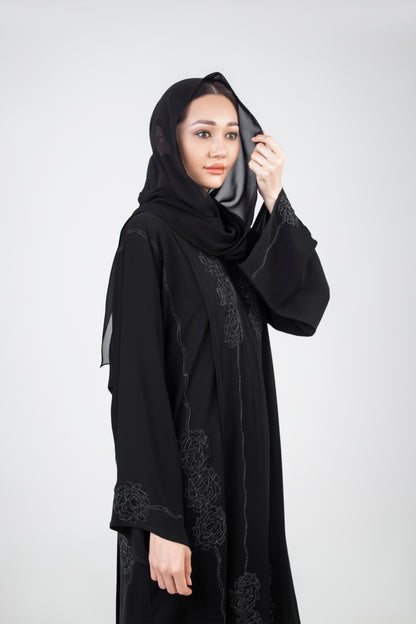 Elegant Abaya With Full Embroidery Work