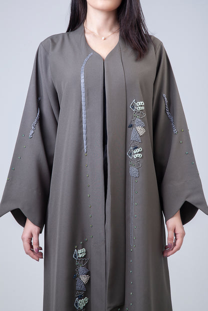 Grey Color Modern Abaya Design