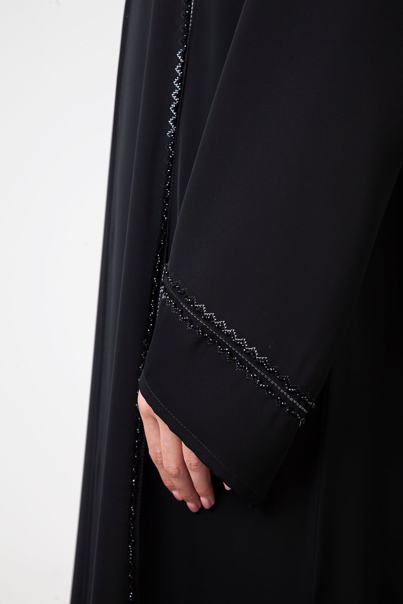 Open Black Classic Abaya Modest Design