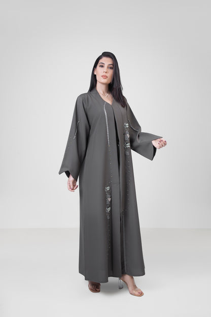 Grey Color Modern Abaya Design