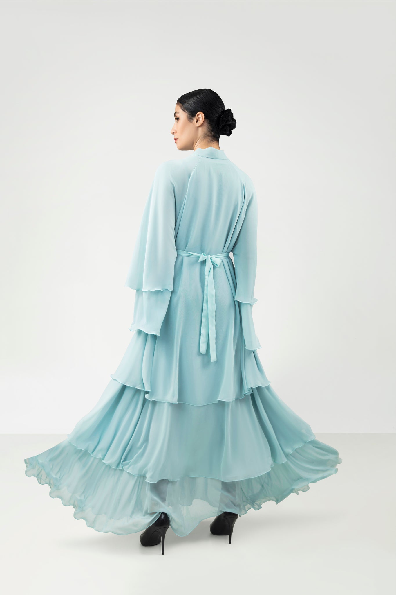 Layered Chiffon Color Abaya