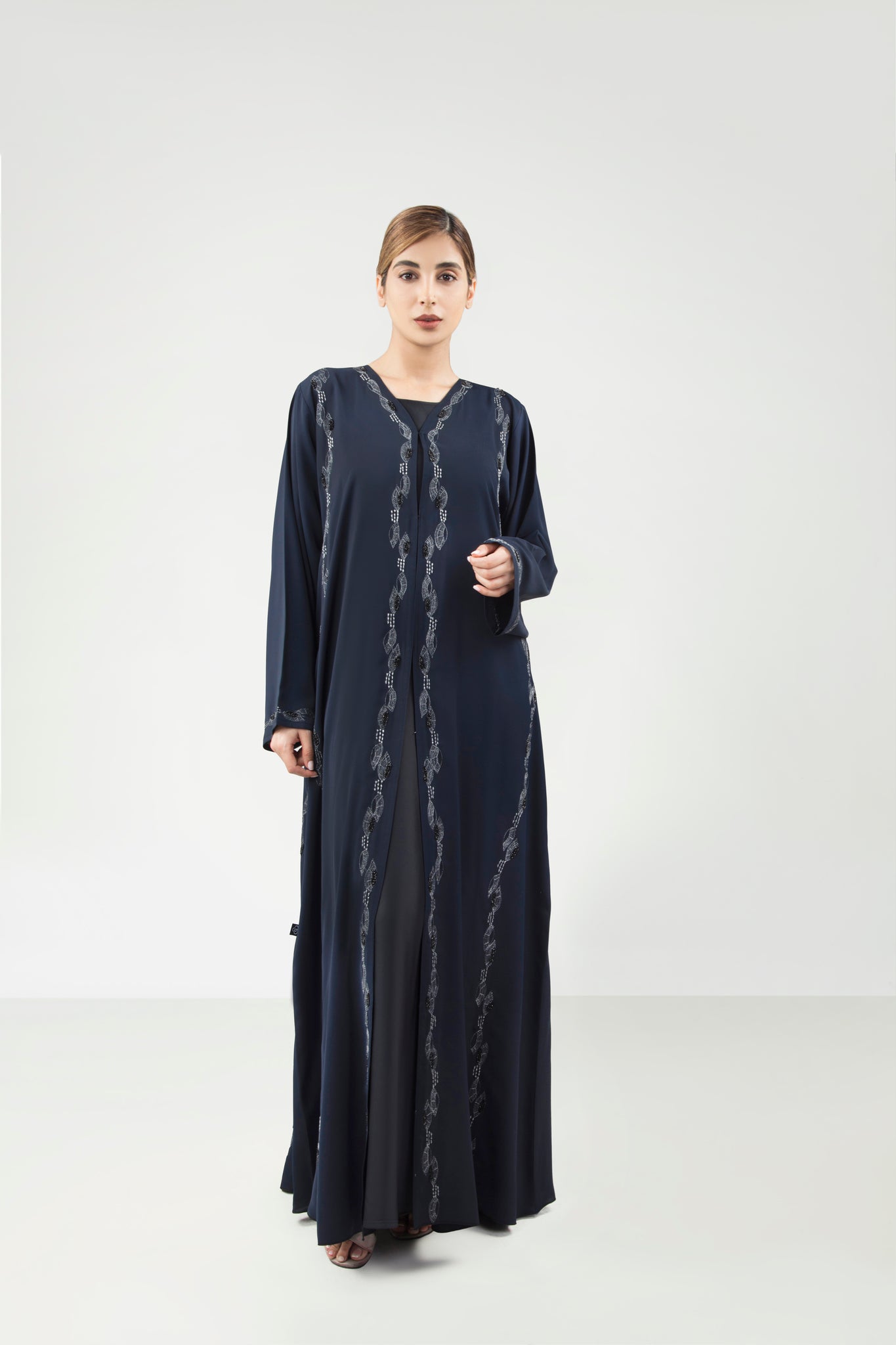 Navy Blue Abaya With Embroidery Design